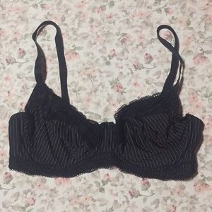 Black Pinstripe Bra